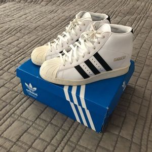 Adidas Black & White High Tops